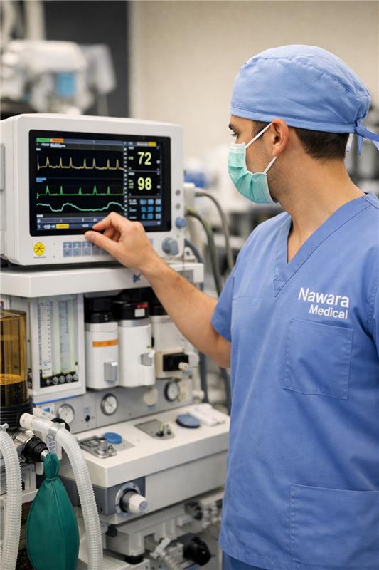 adjusting anesthesia settings in the or